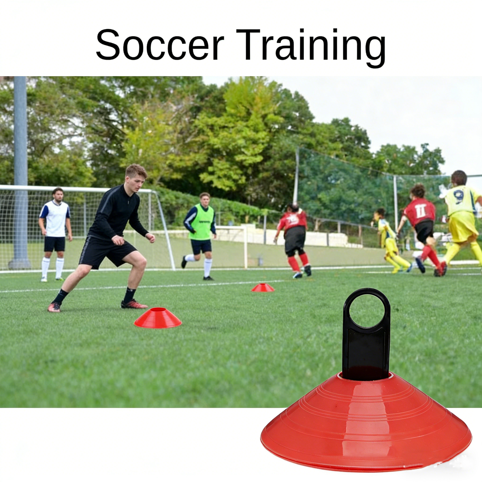 Football Training Cone - 10Pcs Red Soccer Training Cones, Flexible