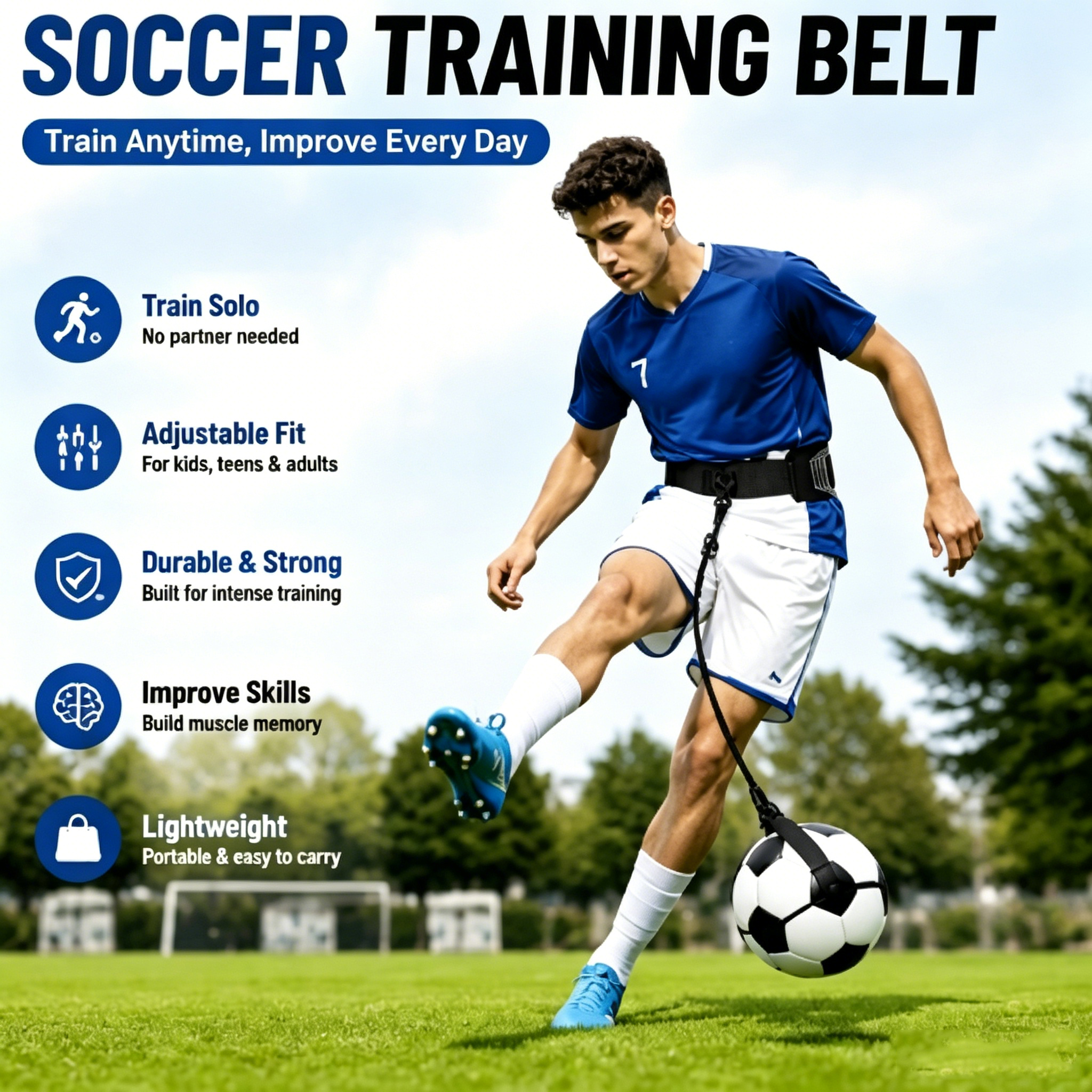 Football Training Cone - Lightweight Football Training Belt Soccer Ball