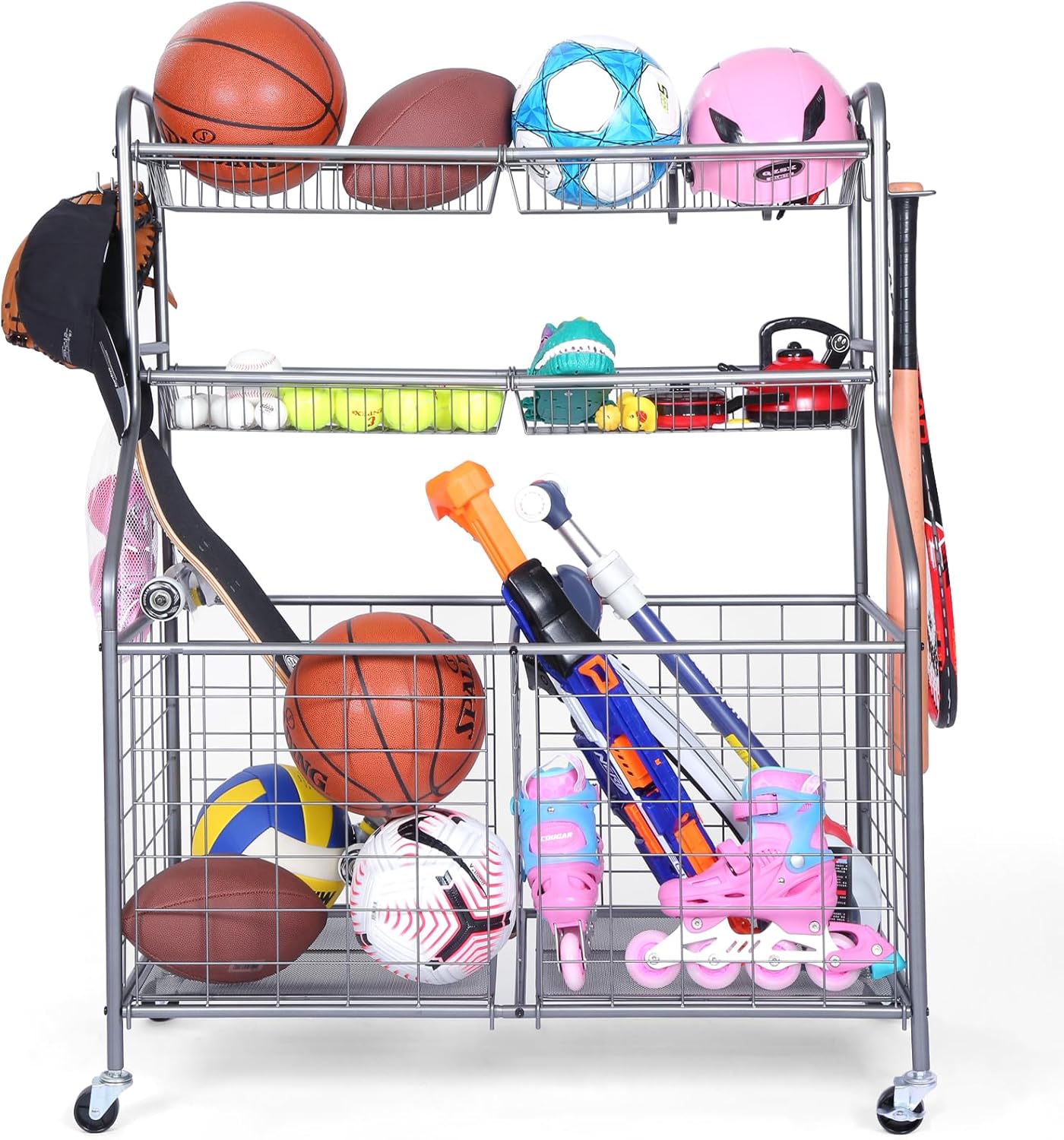 Sports Equipment Bat - Rolling Sports Equipment Organizer Wheels Garage