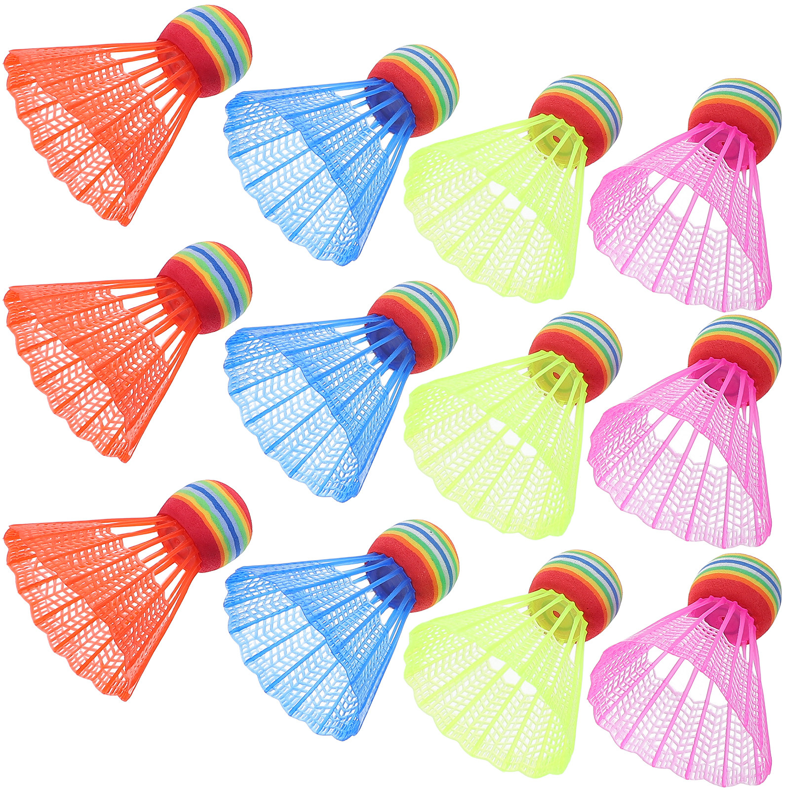12Pcs Colorful Badminton Shutt - Sports Equipment For Badminton avaliação e preço