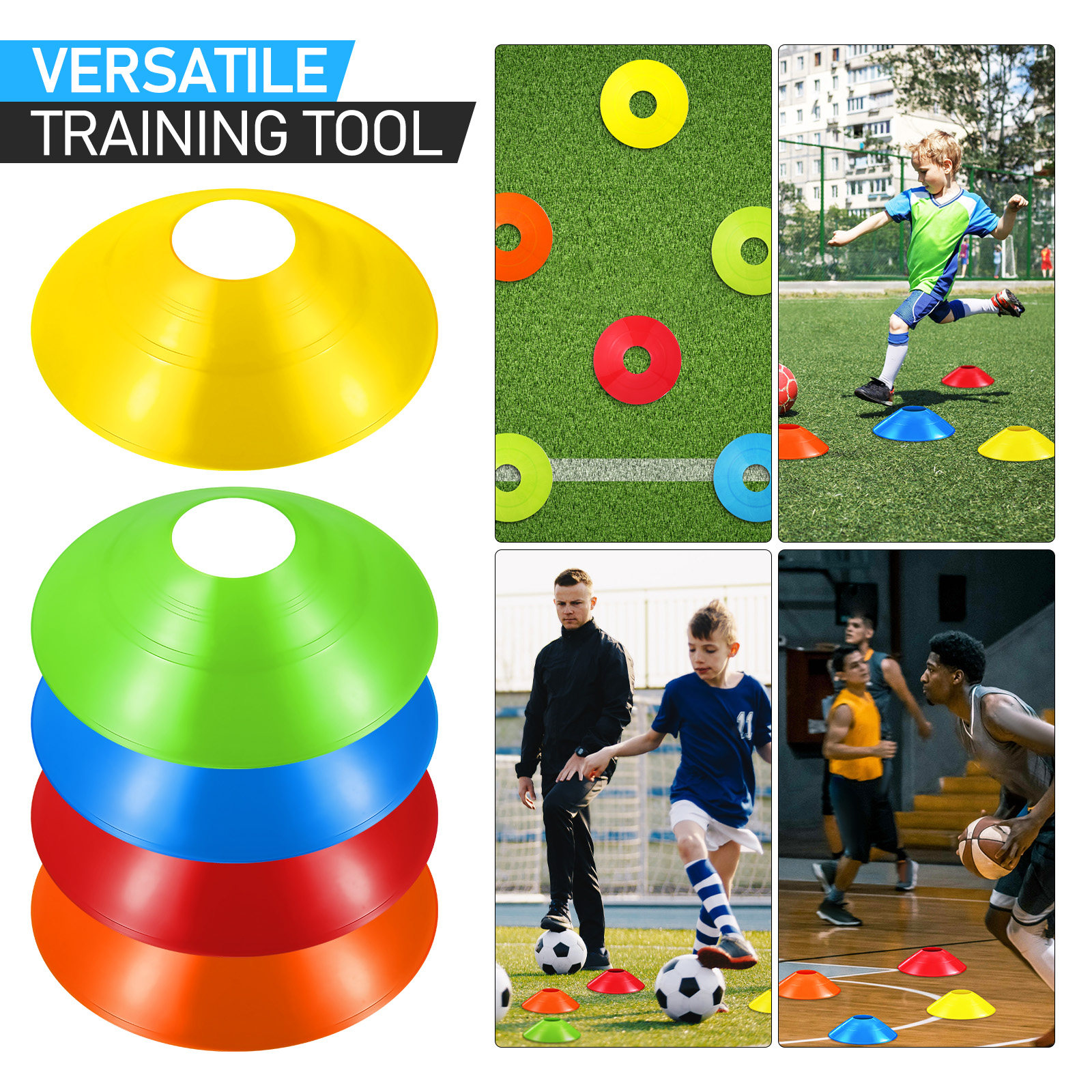 30Pcs Soccer Training Cones Co - Football Training Cone avaliação e preço