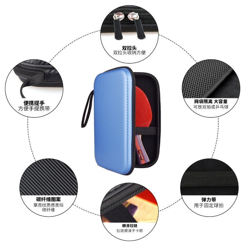 1pc Table Tennis Bat Cases Zip - Sports Equipment Bat avaliação e preço