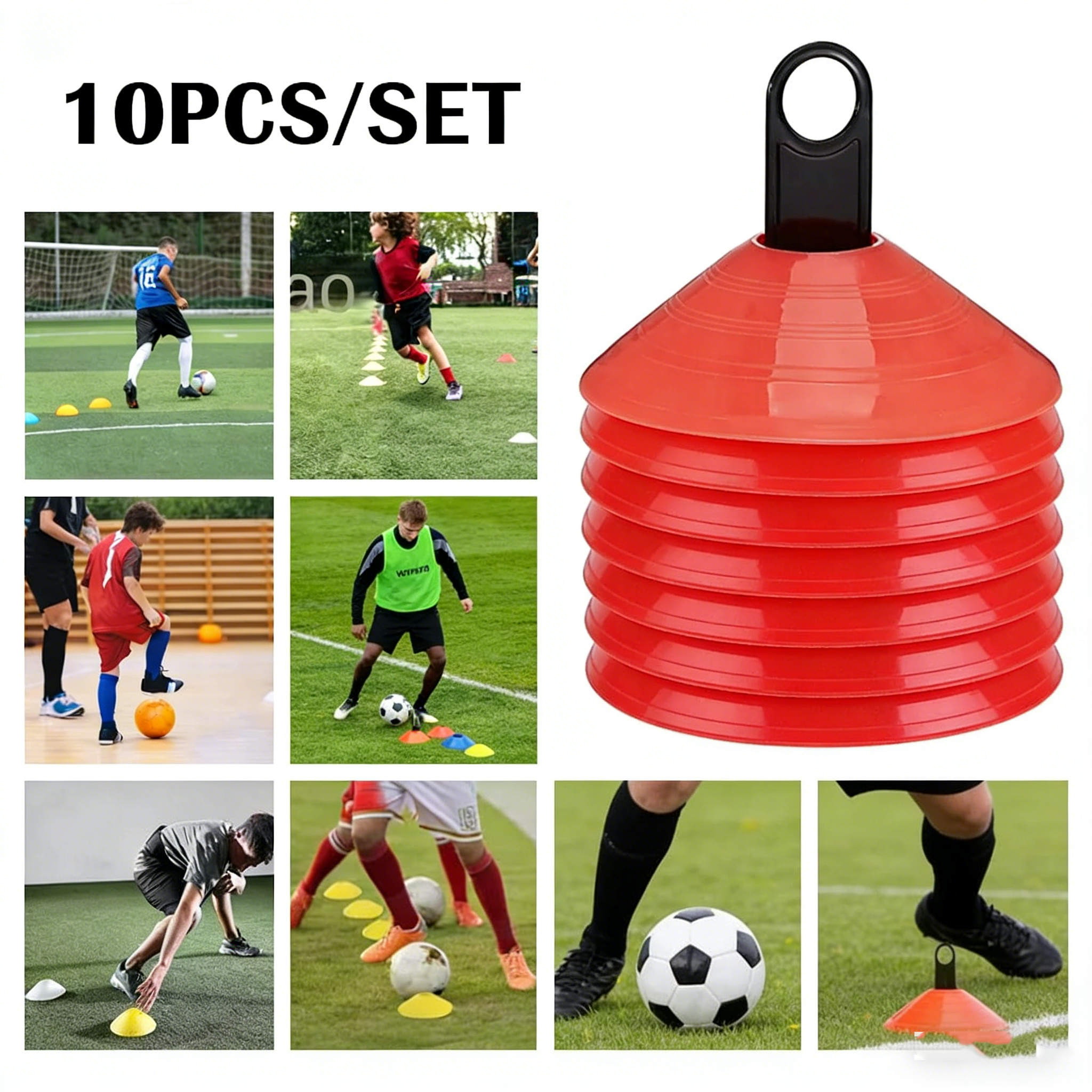 10Pcs Red Soccer Training Cone - Football Training Cone avaliação e preço