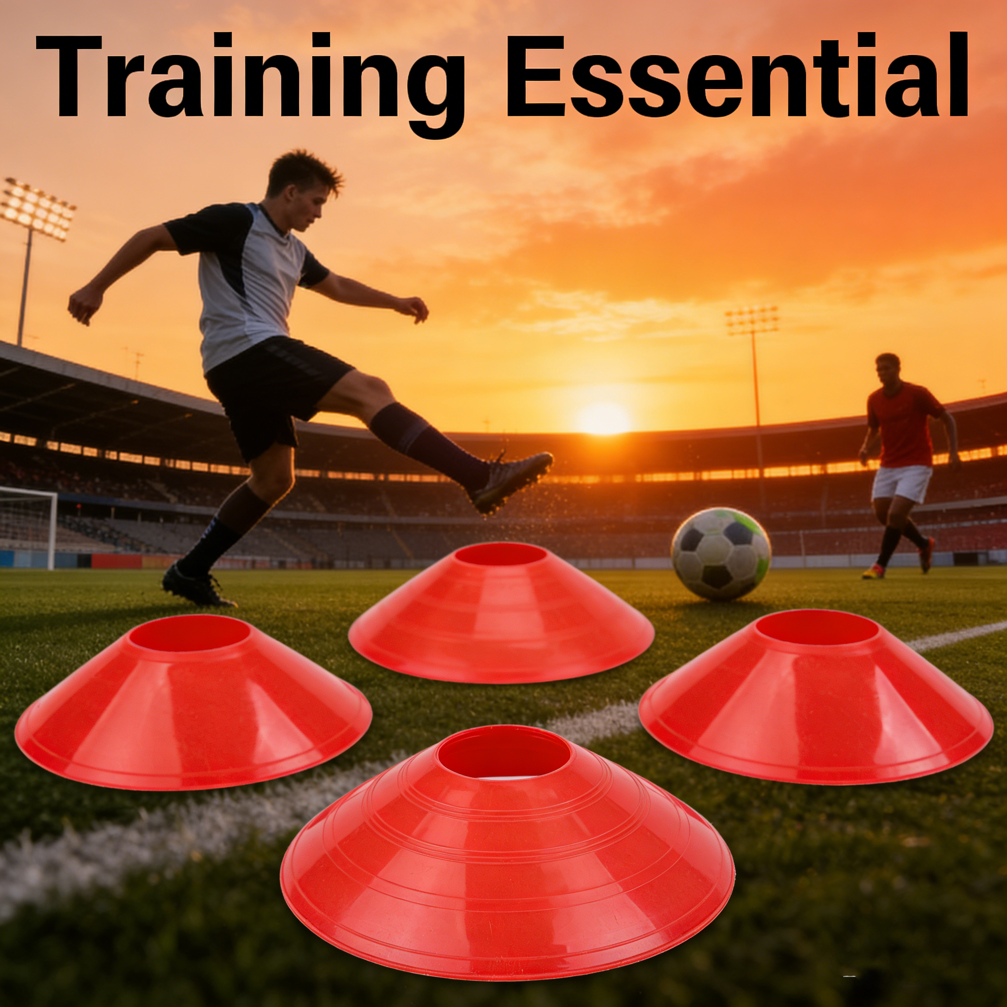 10Pcs Red Soccer Training Cone - Football Training Cone avaliação e preço