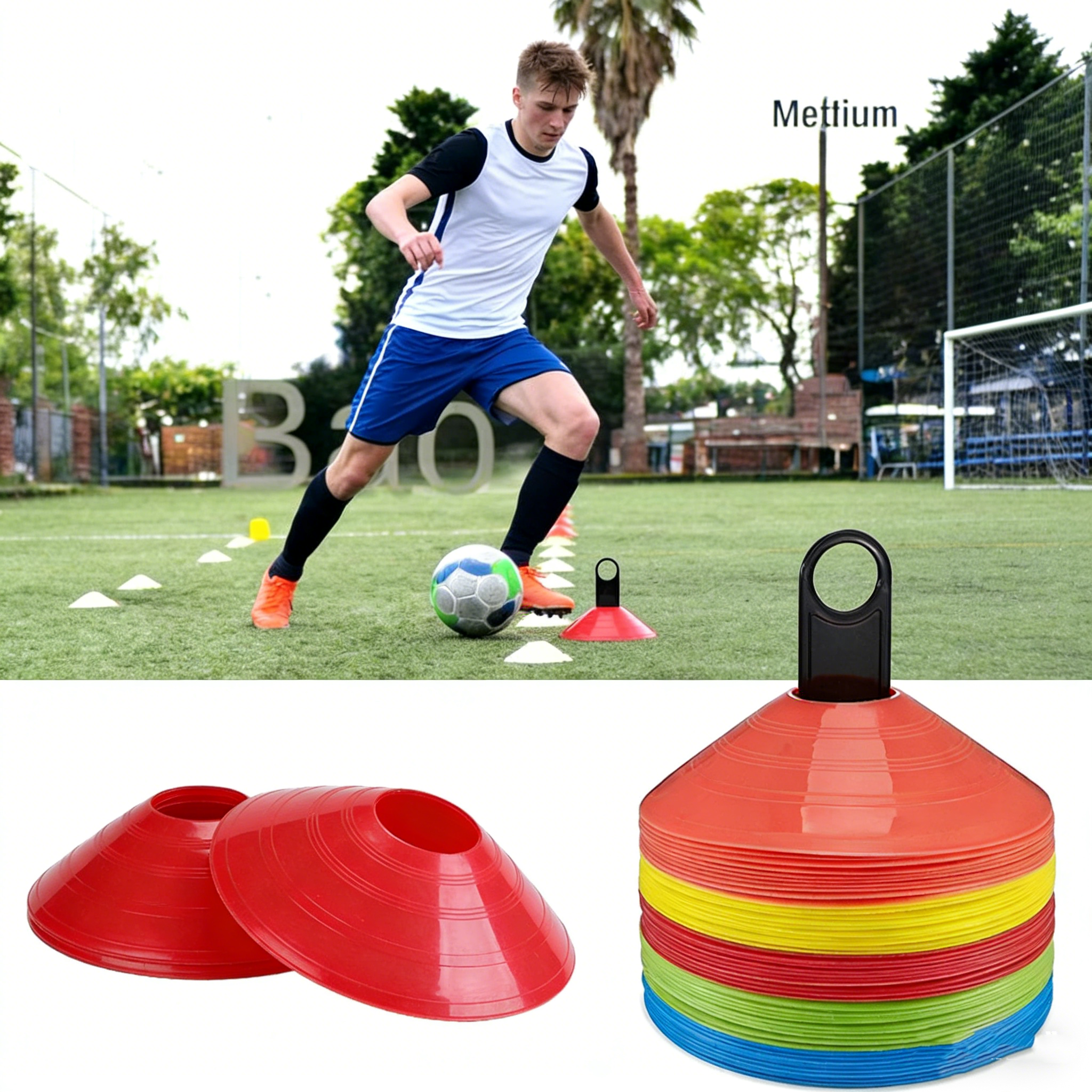 10Pcs Red Soccer Training Cone - Football Training Cone avaliação e preço