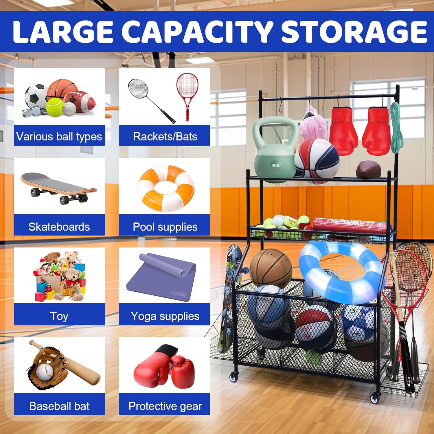 Sports Equipment Organizer,Lar - Sports Equipment Bat avaliação e preço