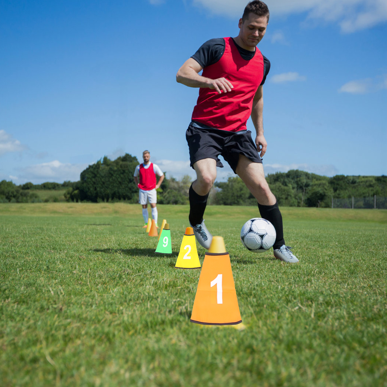 10Pcs Colorful Numbered Cone P - Football Training Cone avaliação e preço