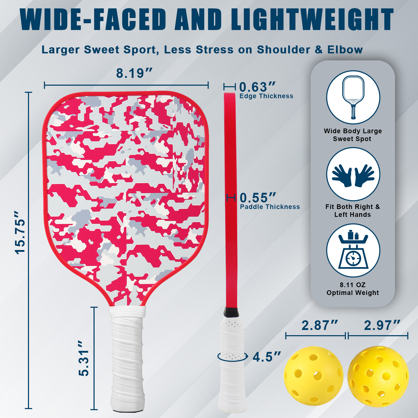 Fiberglass Pickleball Paddles  - Sports Equipment Bat avaliação e preço