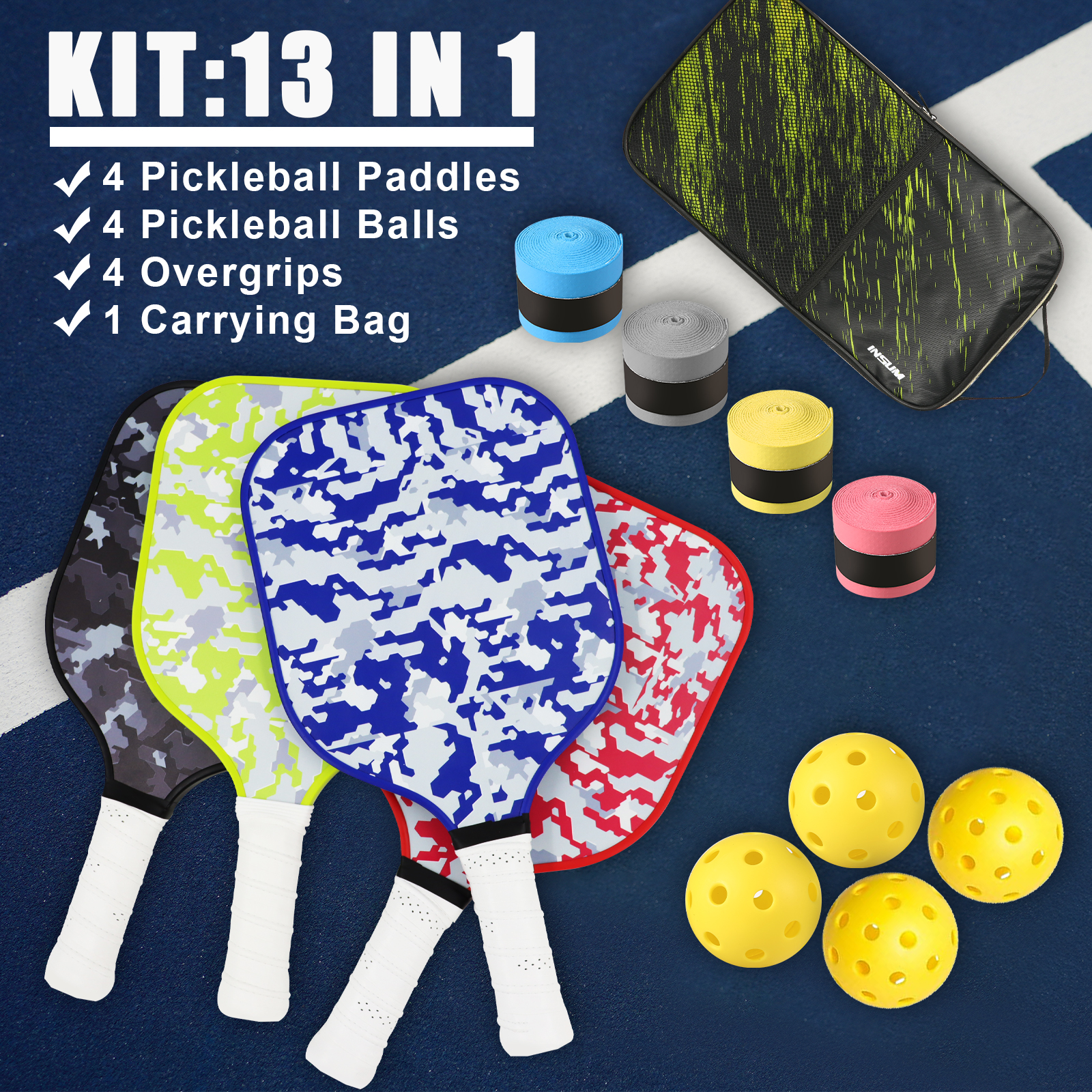 Fiberglass Pickleball Paddles  - Sports Equipment Bat avaliação e preço