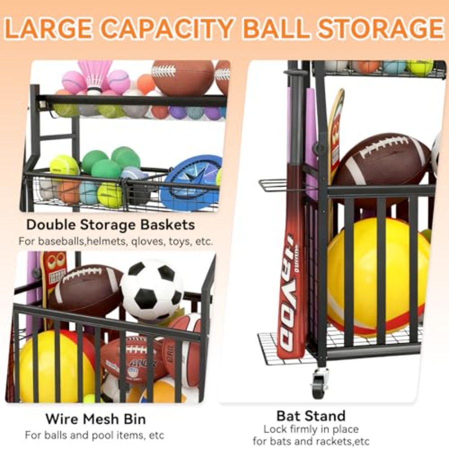 Sports Equipment Garage Organi - Sports Equipment Bat avaliação e preço